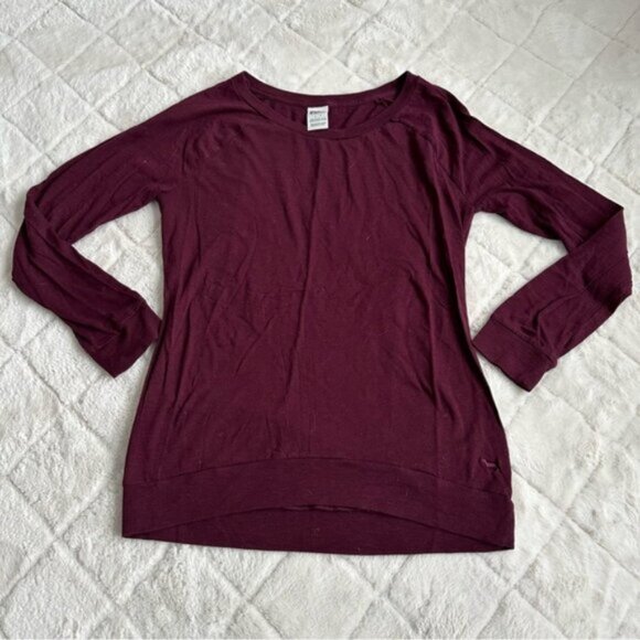 Victoria's Secret PINK | Burgundy Long Sleeve Tee | Size Small - Picture 2 of 8